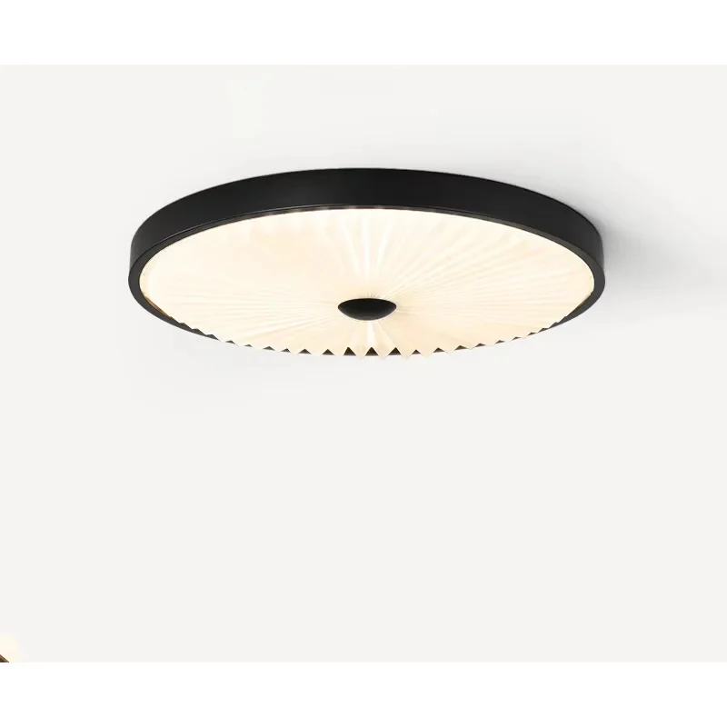 Modern Radial Pleated Diffuser Ceiling Lamp Round LED Mount Light Decorative Indoor Ceiling Lighting Apartment Study Room