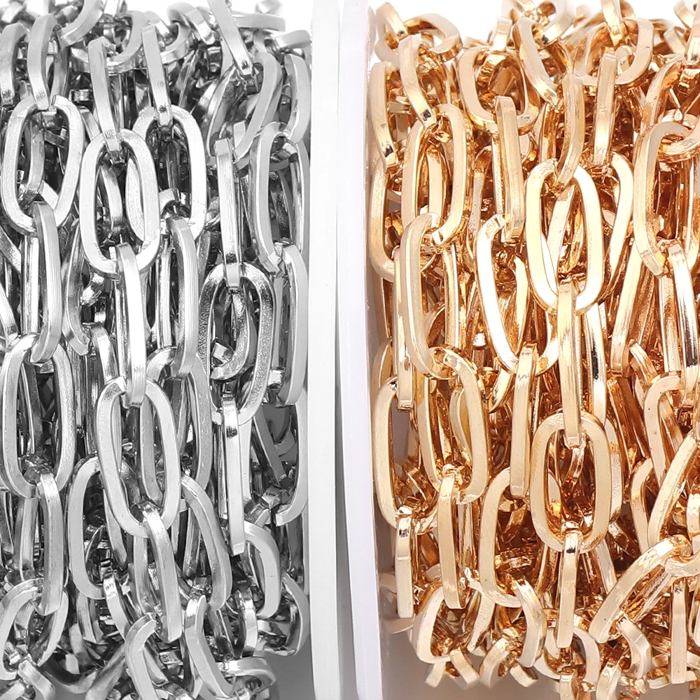 

5yards/lot 6x12mm Square Wire Iron Cross Chain Link Chain For Jewelry Making DIY Fashion Necklace Bracelet Accessories