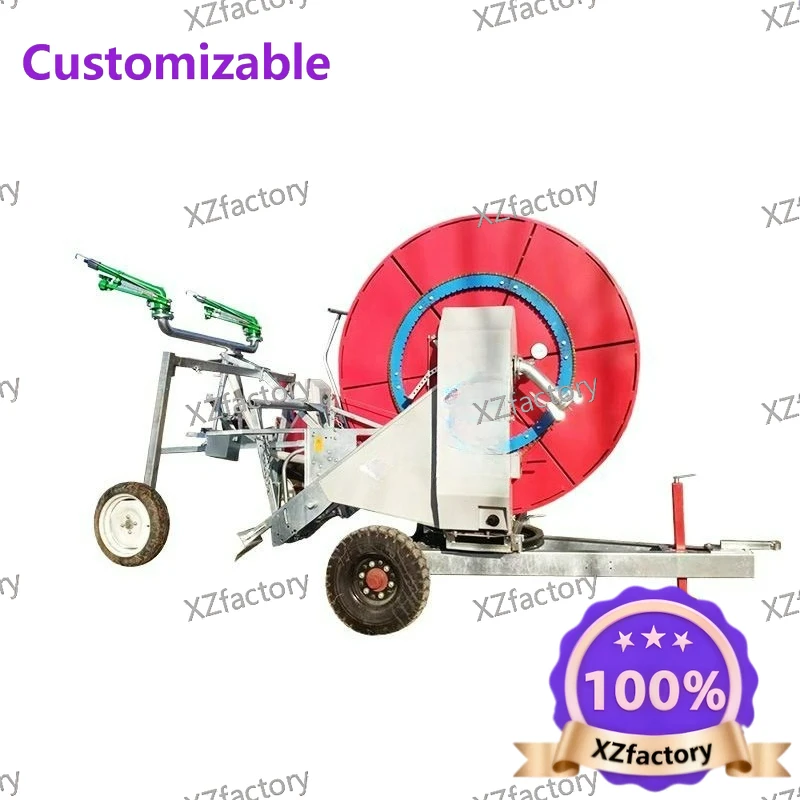 Agricultural reel hose irrigation sprinkler machine, large fully automatic self-propelled farmland watering machine