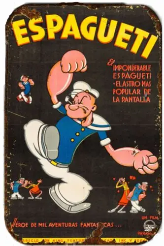 1p,Popeye Argentina 1939 Advertising Tin metal sign 8 x 12 ALL METAL Vintage Retro metal sign