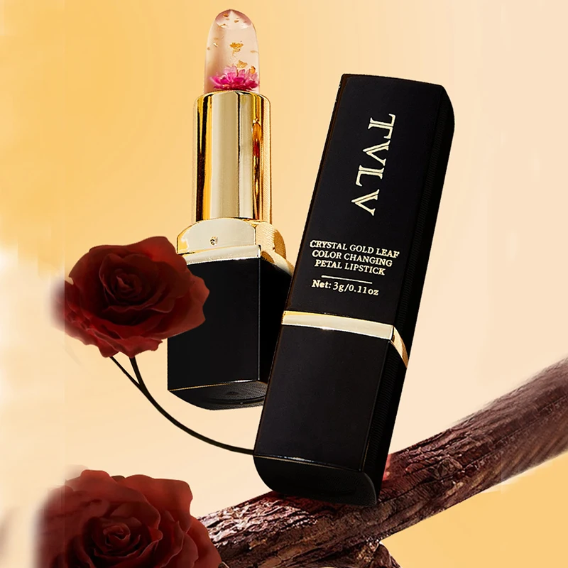 Kryształowa, zmieniająca kolor pomadka w kształcie płatka, wodoodporny, nawilżający balsam do ust, długotrwała, nieblaknąca, zmieniająca kolor pod wpływem temperatury pomadka