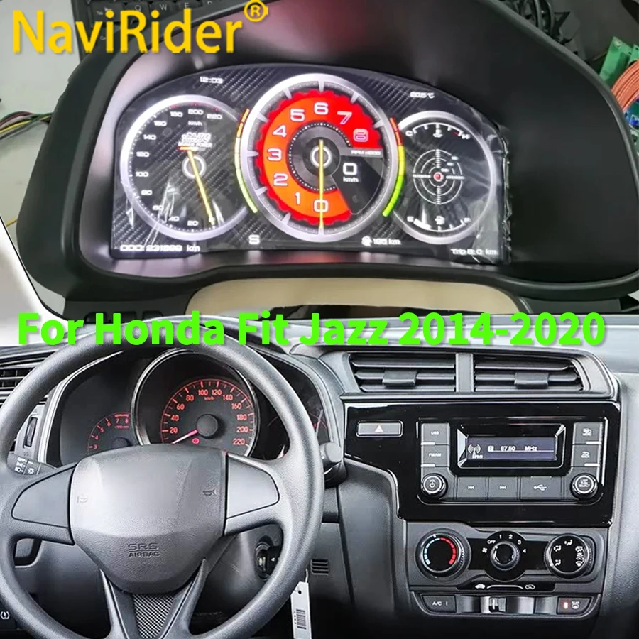 N Car Auto Digital Cluster For Honda Fit 2014-2020 Dashboard Instrument Speedometer Odometer Racing Style Virtual Cockpit Meter