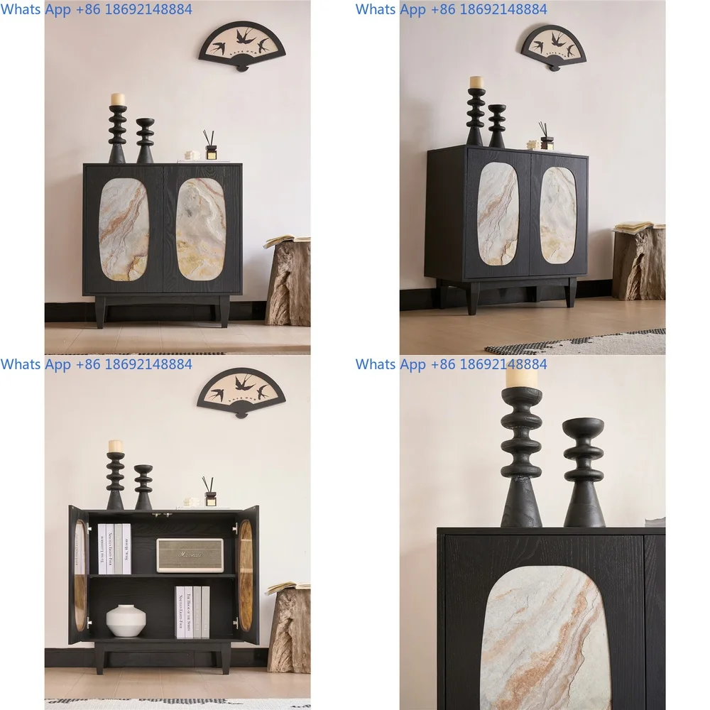 

French Retro Two Tone Side Cabinet Vintage Style Dining Room Storage Table Living Room Console