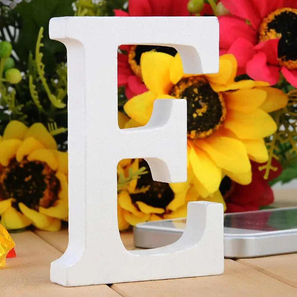 Decorative European Style DIY White Large Wooden Standing Letter Home Decoration