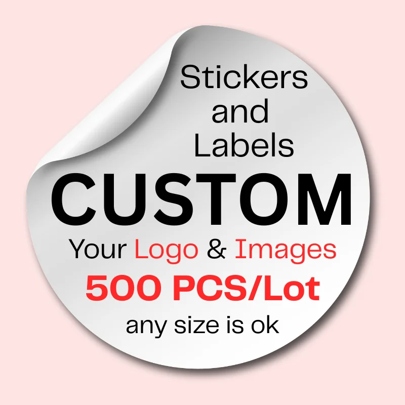 Custom Glossy Vinyl Stickers Any Shape Size Minimum 500 Pcs Waterproof Decals Branding Business Promotion Labels Dsgntouch