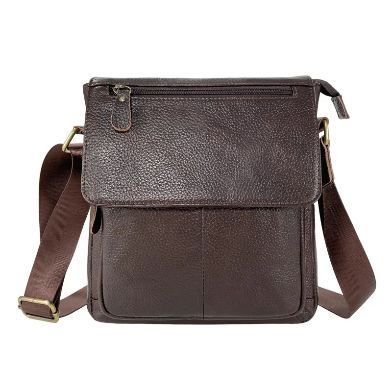 

Vintage Men's Genuine Leather Shoulder Bag Small Messenger Briefcase CrossBody Handbag Satchel Travel bag Purses