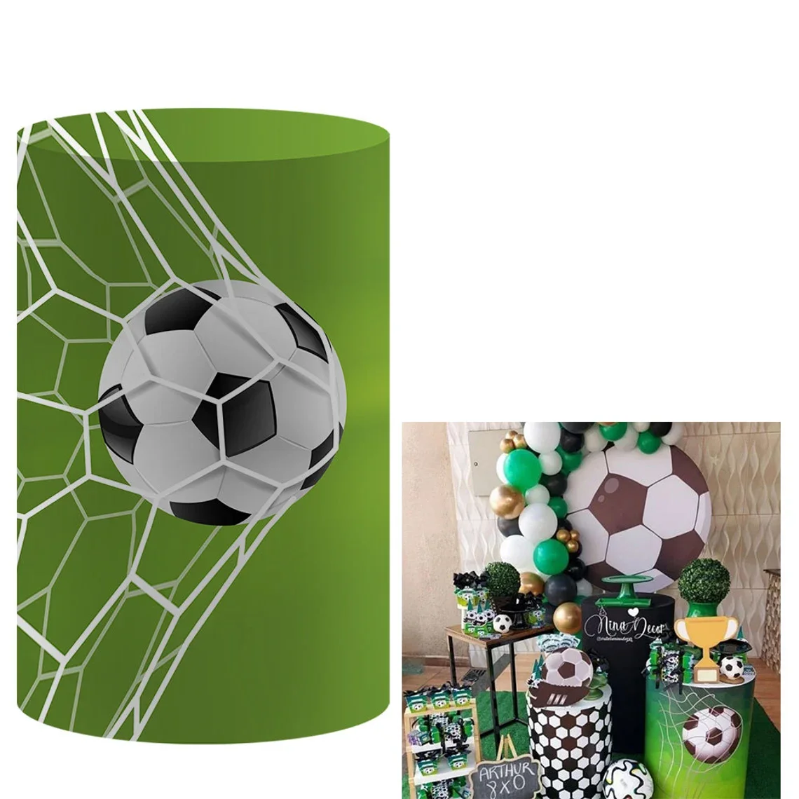 Mocsicka cylindre toile de fond décor noir blanc Football fille enfant fête d'anniversaire photographie fond bébé spectacle couverture personnalisée