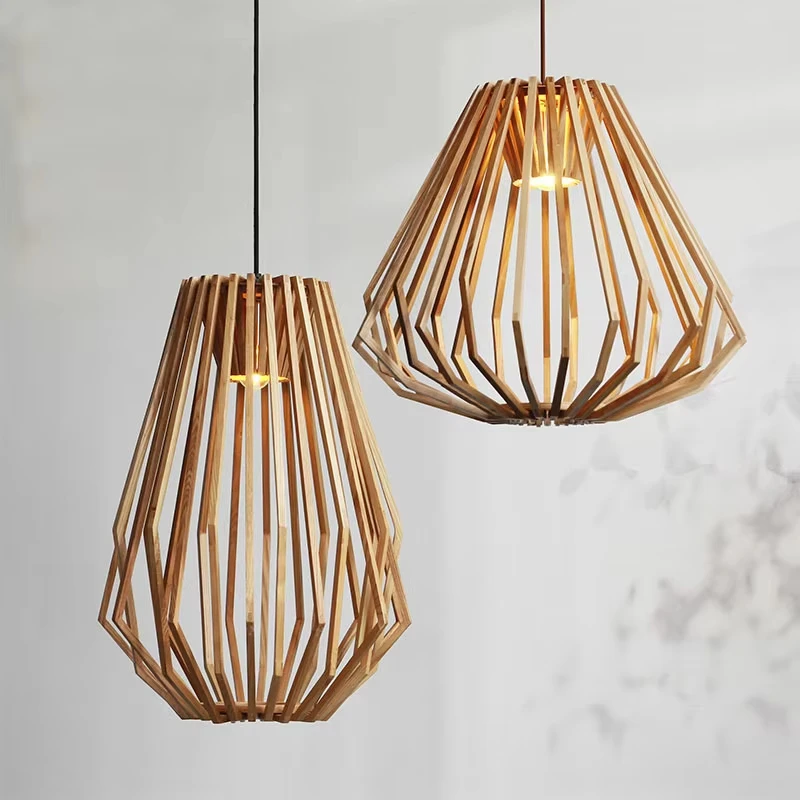 

pendant lamp wooden new design indoor home decoration lighting chandelier hanging lamp E27 living room bedroom