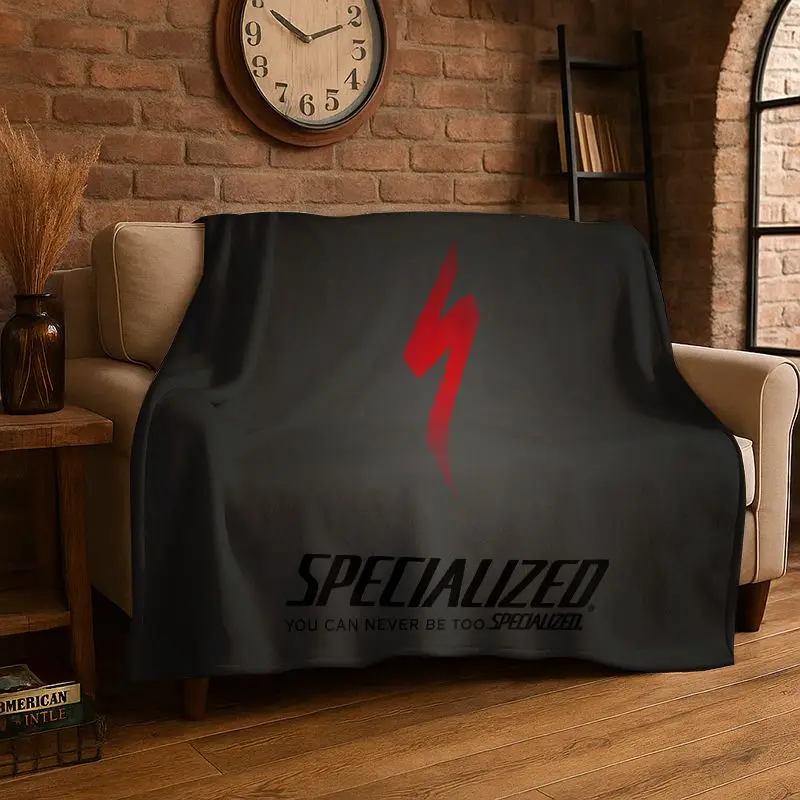 Bicycle S-Specialized Logo Moto Soft Flannel Throw Blanket,Cozy Blanket for Bed,Couch,Sofa,Bedroom,Living Room,Travel,Picnic kid
