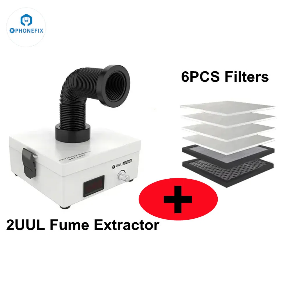 2UUL Mini Desktop estrattore di fumi marcatura Laser purificatore assorbente di fumo saldatura purificazione del fumo detergente filtro riparazione