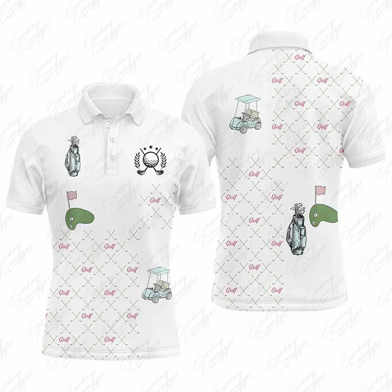 Polo da Golf da uomo t-Shirt estiva per sport all'aria aperta abbigliamento ad asciugatura rapida maglia sportiva per il tempo libero moda stampata Top abbigliamento da Golf