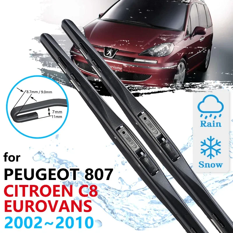 

Car Front Wiper Blades For Peugeot 807 Citroen C8 2002~2010 Eurovans Cleaning Windshield Windscreen Brushes Accessories Washer