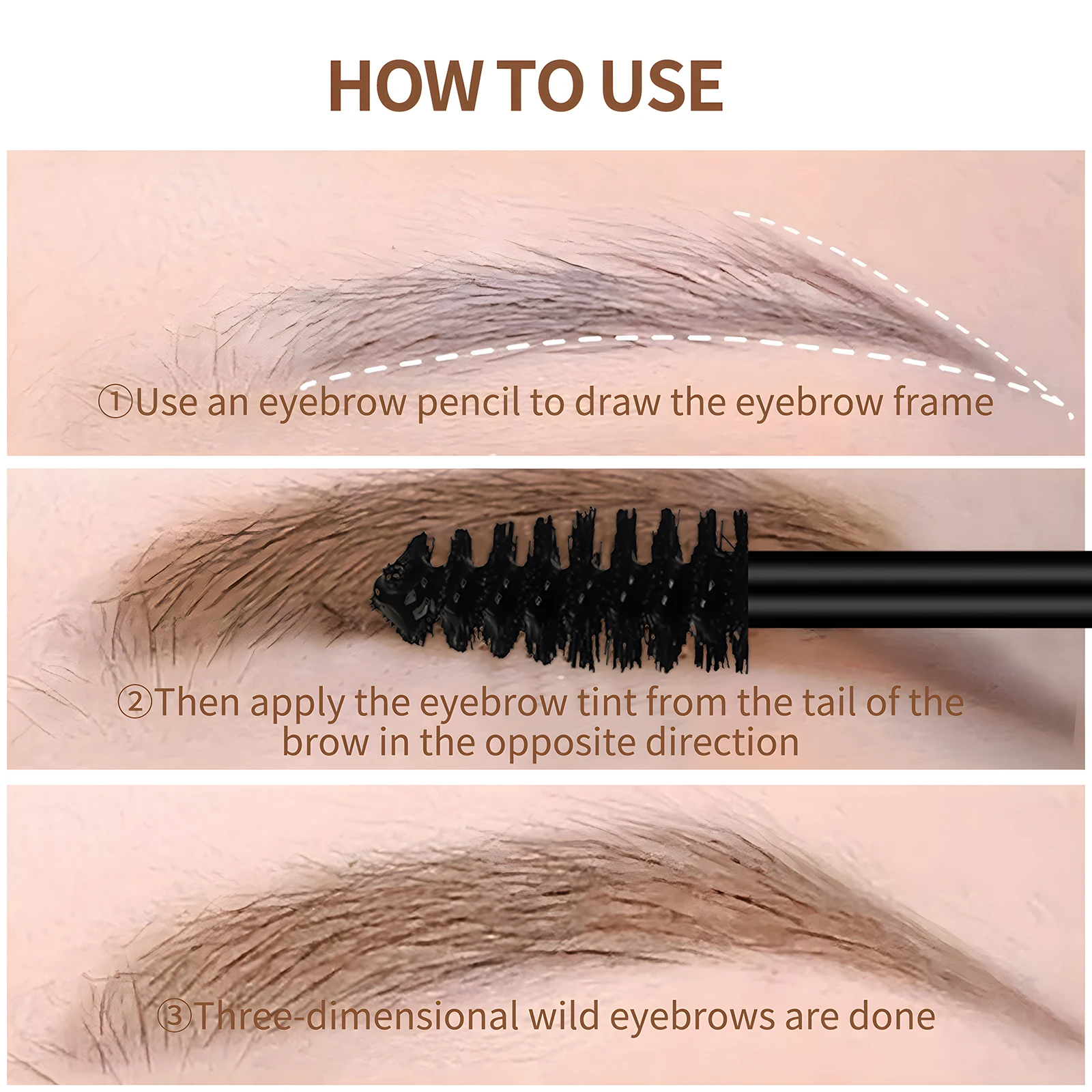 น้ำยาแต่งคิ้วแบบเหลว1ชิ้นสีธรรมชาติยาวนานกันน้ำและกันเหงื่อเจลแต่งคิ้วแบบเหลว