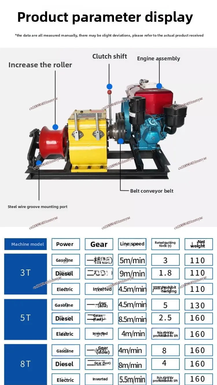 

Motor Grinding Machine Cable Drawing Wood Power Tractor