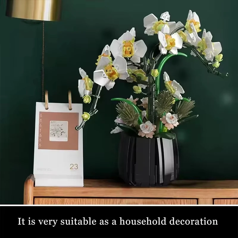 

Mold King 24108 MOC цветок в горшке букет DIY игрушки орхидея строительный блок сборка украшения цветочные кирпичи детские рождественские подарки