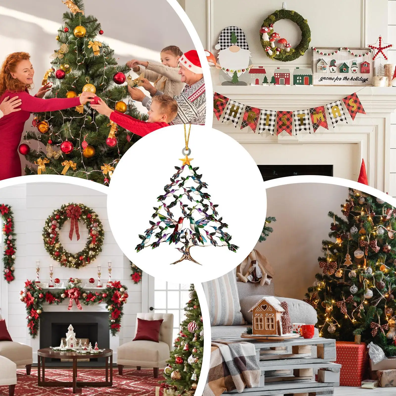 

8 см Колибри Окно Ловцы Солнца сложеный Колибри Рождественская елка Орнамент 2D акриловый настенный художественный кулон Декор