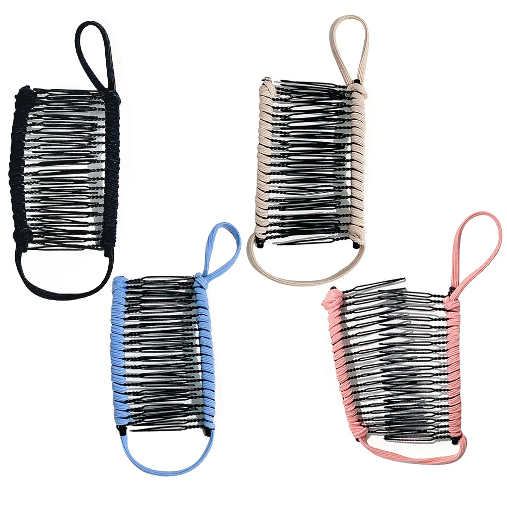 

4 Pcs Hair Claw Clips Women Lightweight Durable Non Slip Banana Claw Vintage Black Styling Tool Dryer Accessories Curly Hair