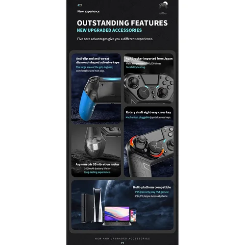 Imagen 2 del producto Controlador móvil inalámbrico para Playstation PS 4 3 PS4 PS3 Android PC Control Bluetooth Gamepad juego Pad Joystick celular USB