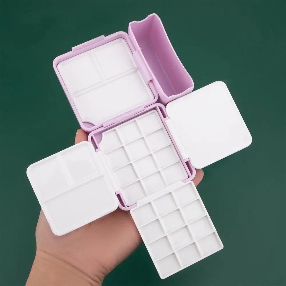 Portable Mini Portable Painting Box Compact Removable Watercolor Paint Palette Empty Subpackage Design 12/24 Grids Palette