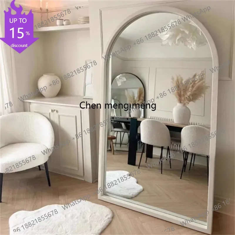 G153 Retro Style Furniture Living Room Full-length Wooden Frame Mirror Customized Size Clothing Store High-Definition Large Mirr