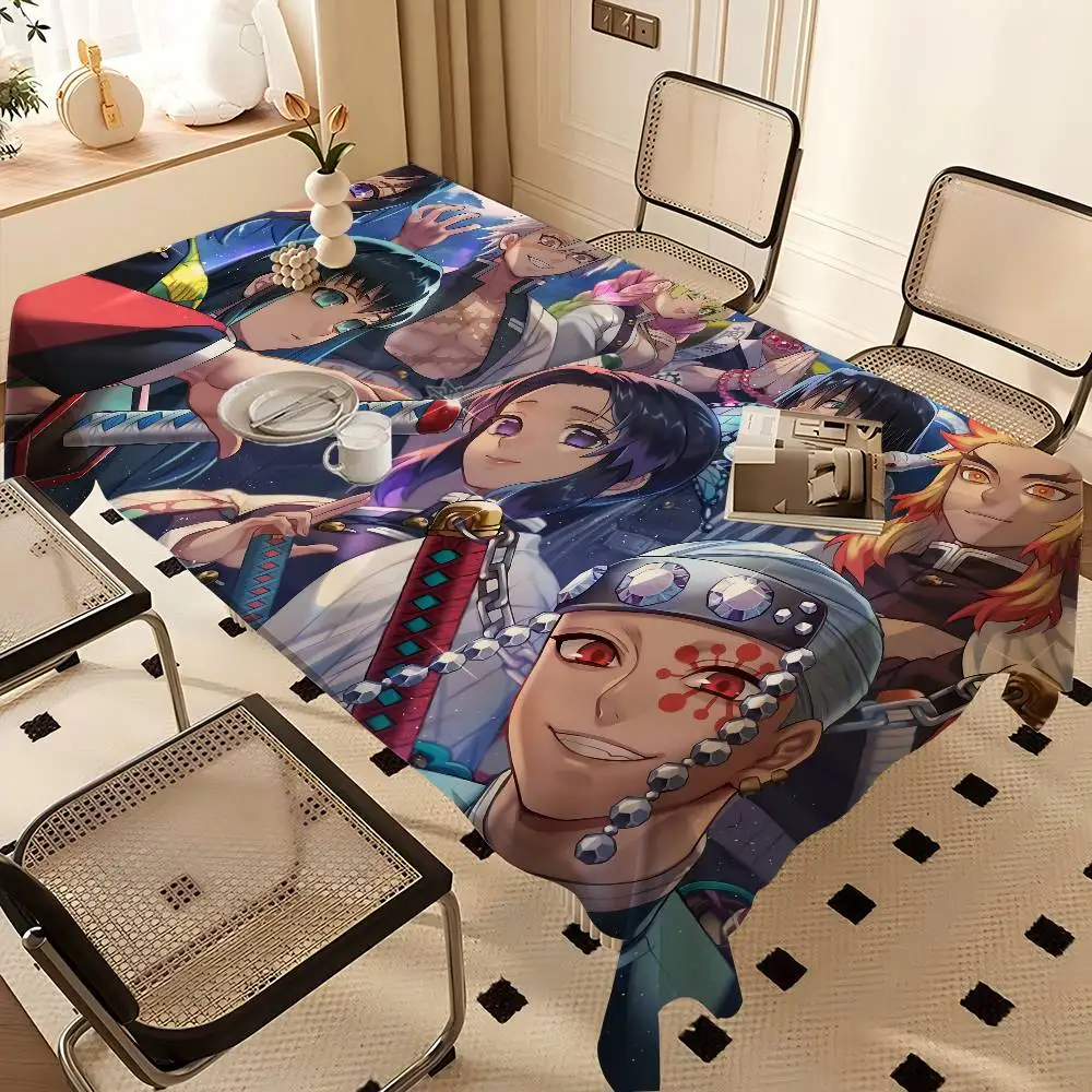 Anime D-Demon S-Slayer Waterproof and Oil-proof Tablecloth Bedside Table Dustproof Decorative Cloth Living Coffee Tablecloth