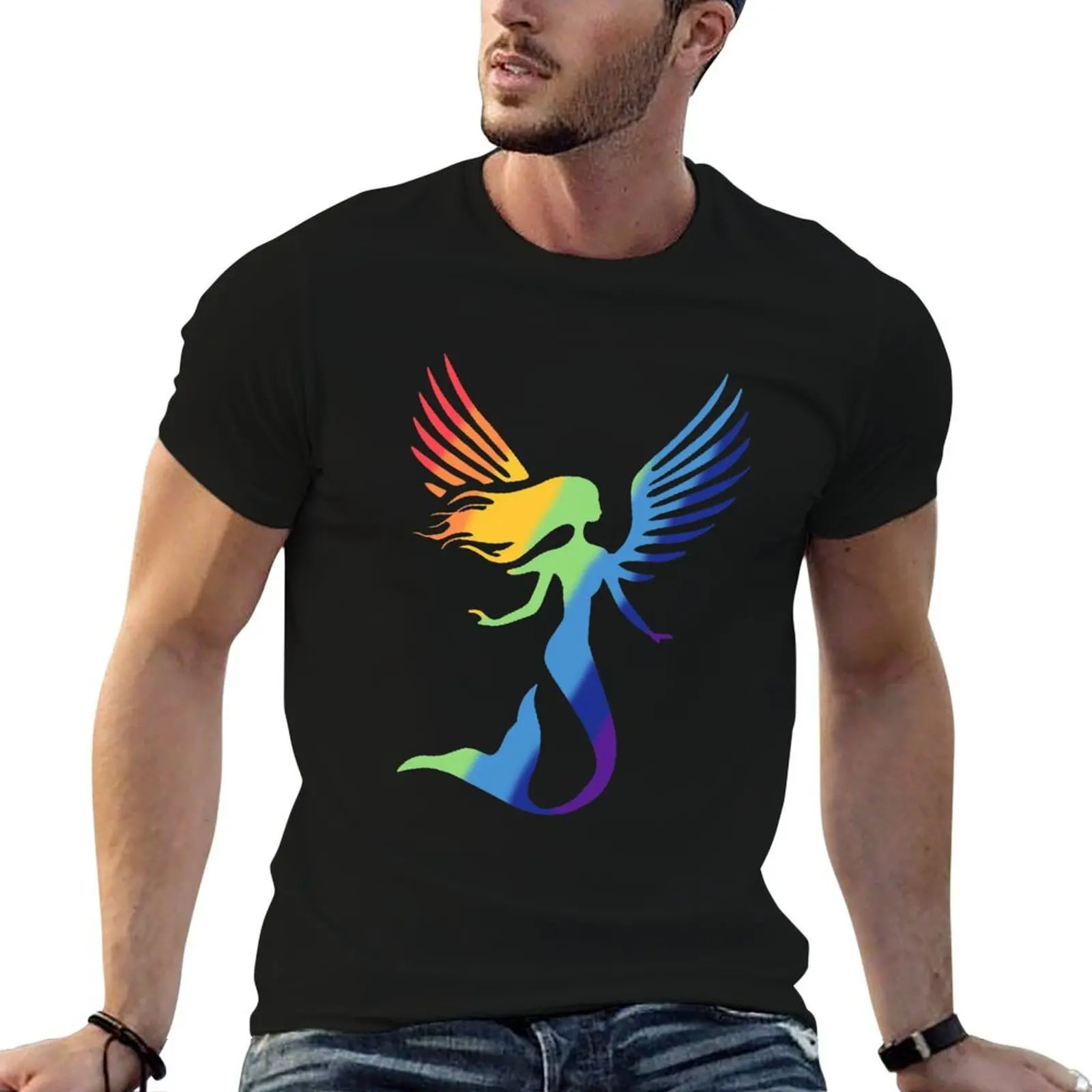 

Rainbow Mermaid SVLA Logo T-Shirt t shirt man casual man tshirt T-Shirt