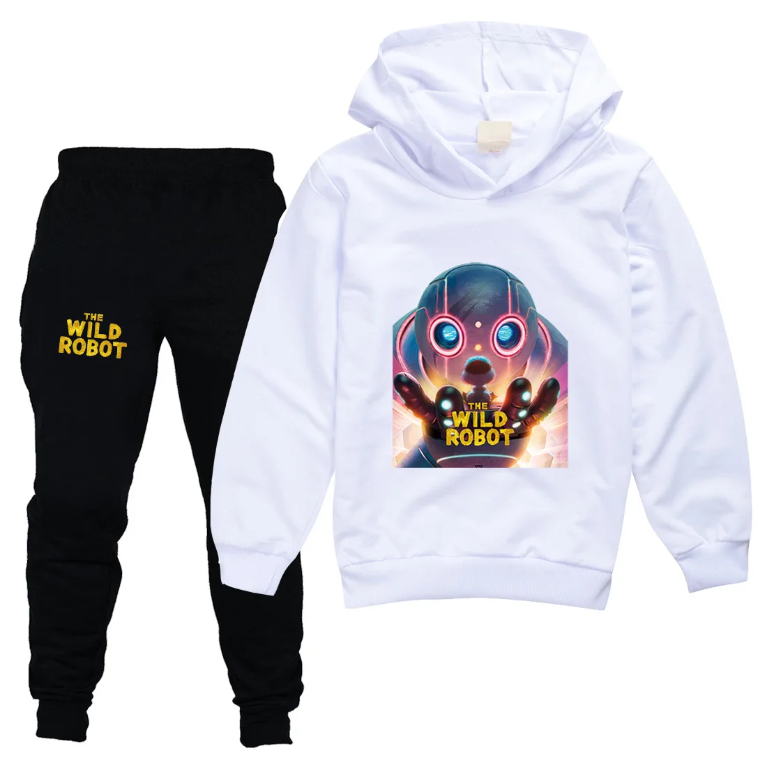 Kids Clothing Sets Boys Girls Cartoon The Wild Robot Costume Spring Long Sleeve Hoodies and Pants Children Pullover Tracksuit