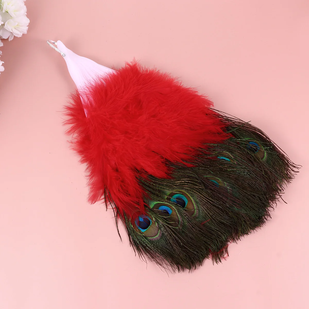 

1pc Folding Fan Red Smooth Handle No Barb Handheld Dance Fan For Performance Party Cosplay Photo Prop Decor Gift