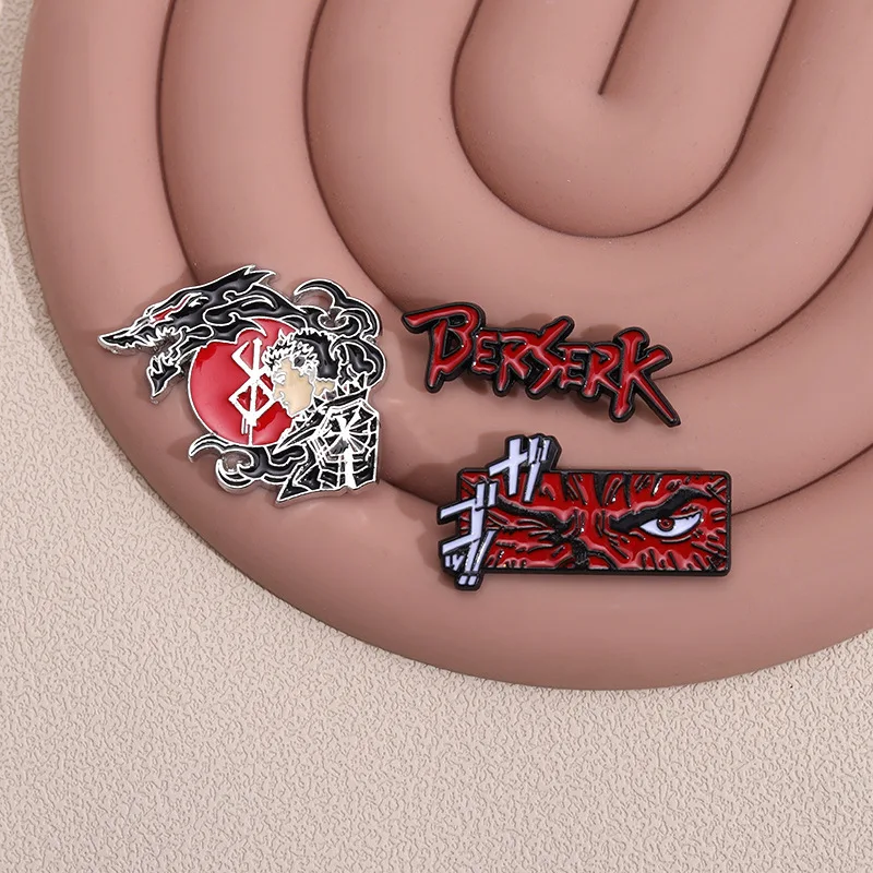 Manga style brooch Cartoon character warrior Red Metal Commemorative badge Accessory Pin Wholesale Send gifts to friends