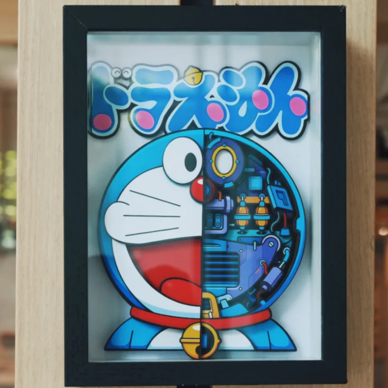 

Doraemon 3d Decorative Painting Blue Cat Figure Handmade Decorative Picture Frame Cartoon Peripherals Desktop Decoration Gift