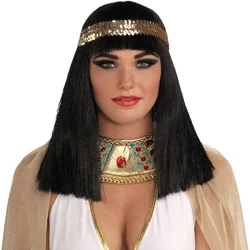 Egypt Queen Cleopatra Wig Halloween Carnival Cosplay Bangs Wig