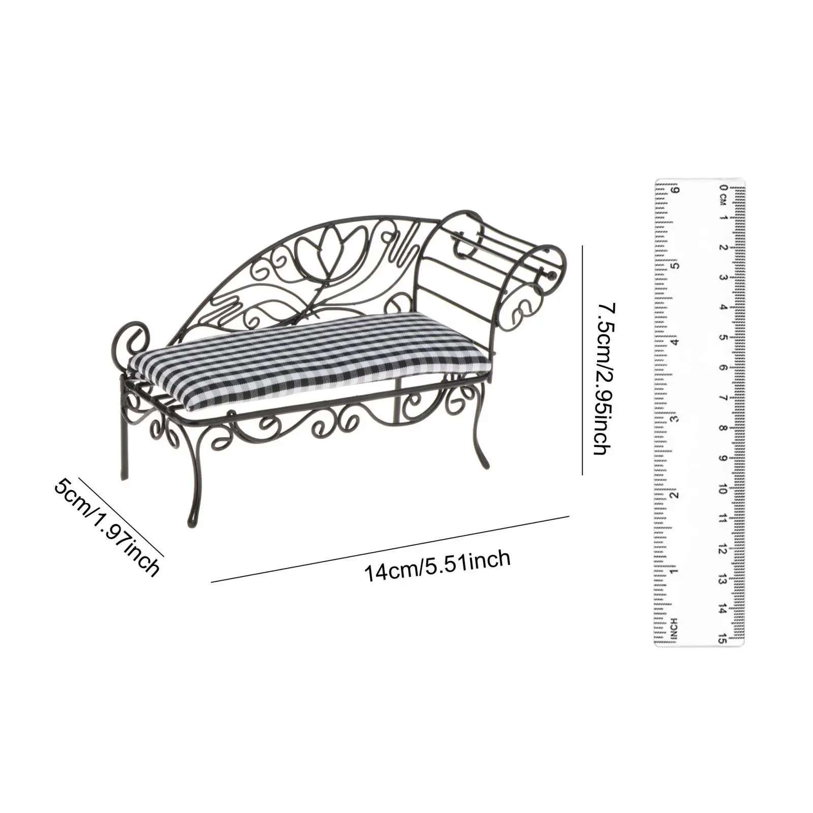 1/12 ミニチュア ドールハウス ソファ ソファ レイアウト シーン エレガント ミニチュア デイベッド