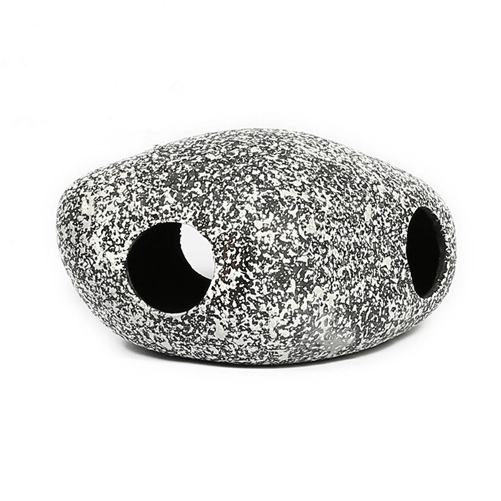 

Fish Tank Stone Holes Decorations Natural Style Colorfast Aquarium nament Safe Fish Cave Stone Underwater L scape Pet Supplies