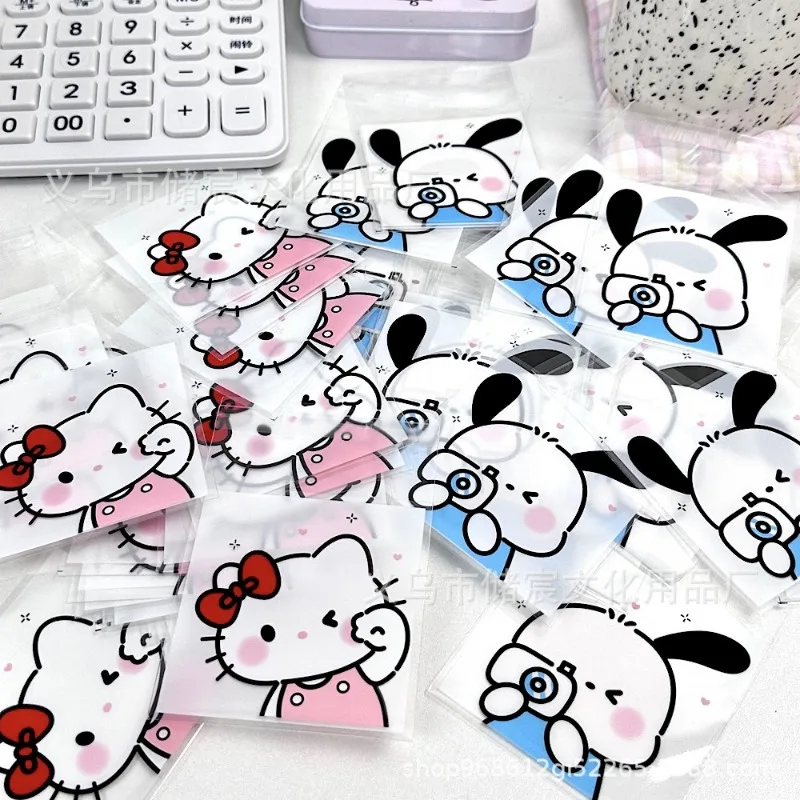 Hello Kitty Kawaii Pochacco 100Pcs Self Sealing Opp Bag Hand Account Material Packaging Snack Candy Packaging Small Gift Bag