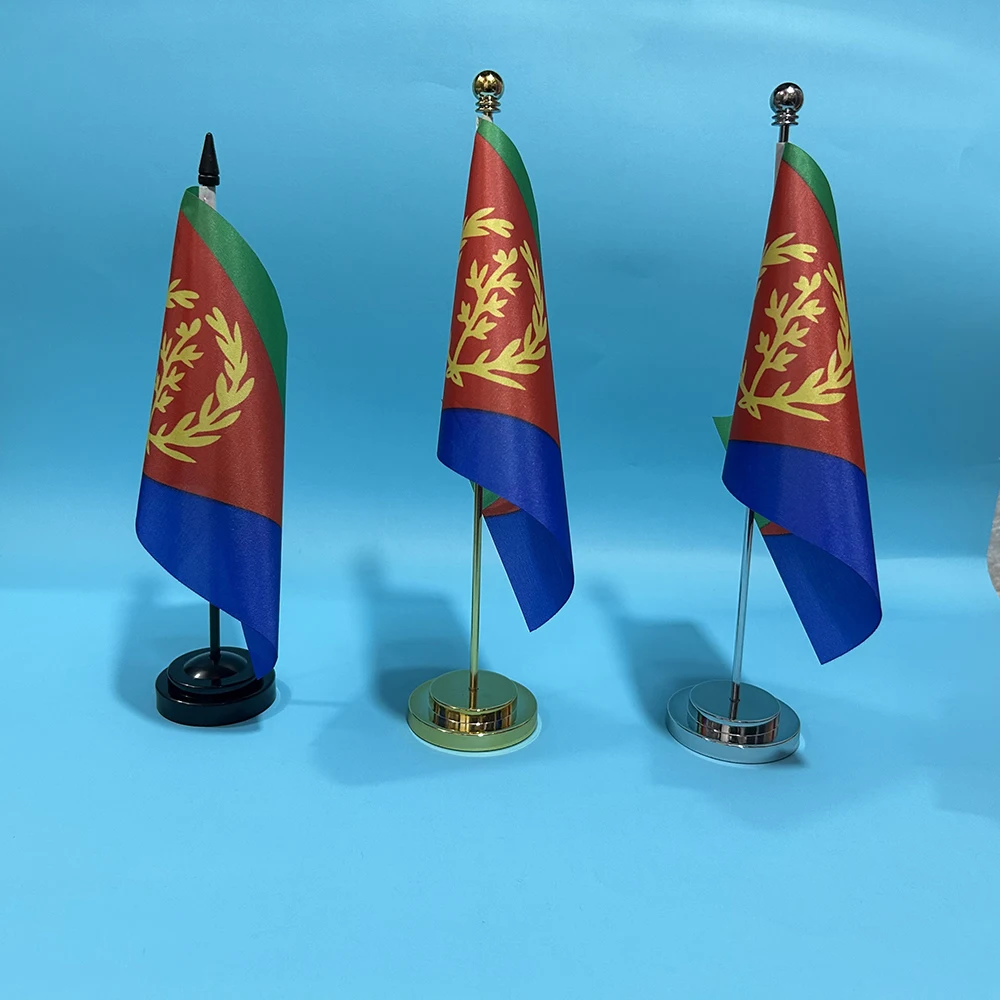 SKY FLAG Office Desk Flag of Eritrea Flag 14x21cm Polyester Eritrea National Flag Country Banner Desk Ornaments Flags