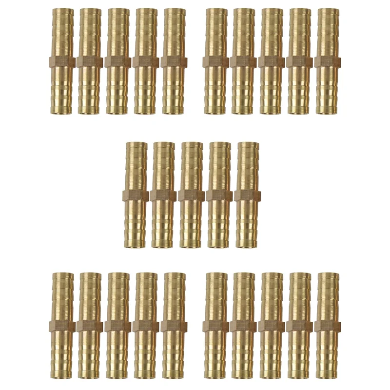 T98C-25Pcs 8Mm Inner Dia Air Gas Straight Hose Pipe Barb Coupler