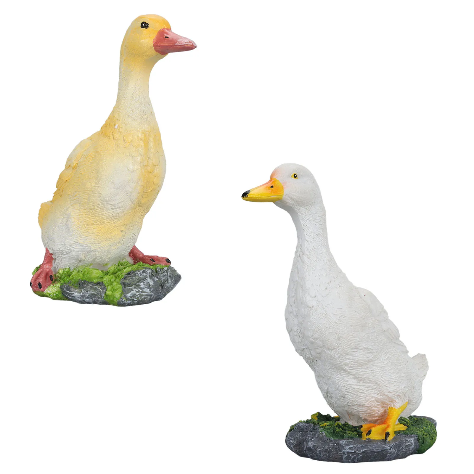 

Duck Figurine Garden Decor Realistic Resin Crafts Hand Painted Waterproof Outdoor Sculpture Statue Ornament For Garden Yard