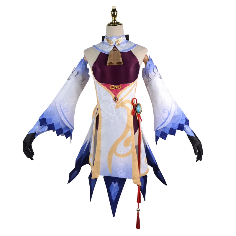 Gioco Genshin Impact Ganyu Costume Cosplay Halloween Anime Cosplay parrucca puntelli include calzini guanti copricapo