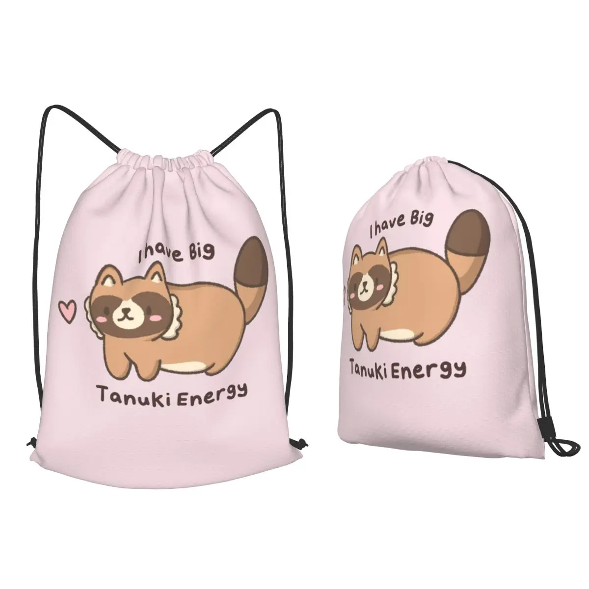 I Have Big Tanuki Energy Backpacks Multi-function Drawstring Bundle Pocket Sports Bag Book Bags for Man Woman School