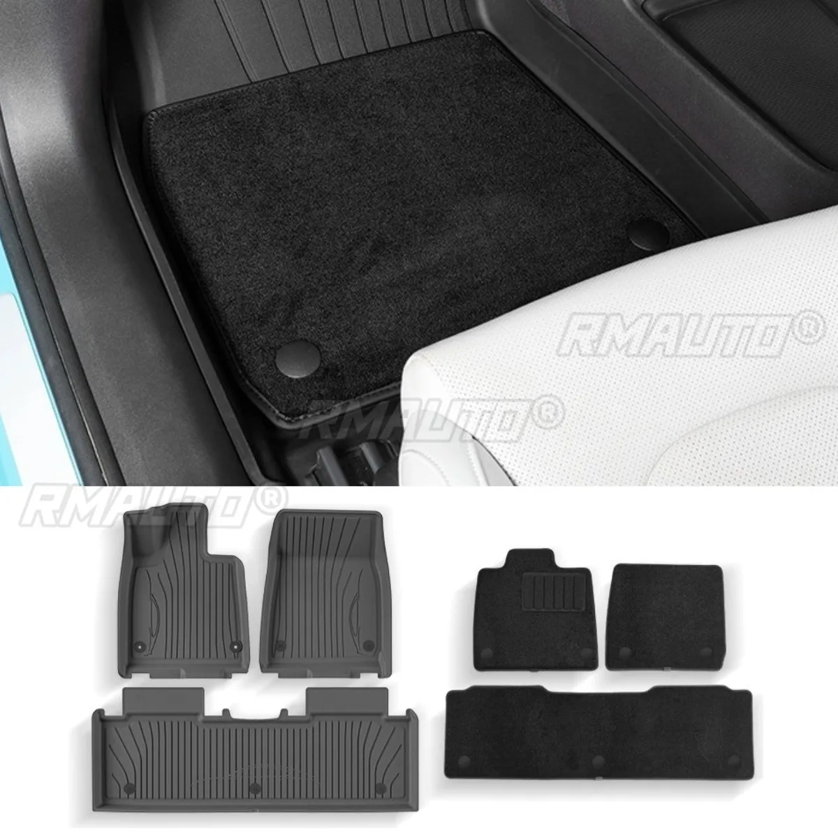 Car Floor Mats Floorlines Foot Pads Interior Carpets For Xiaomi SU7 Xiaomi SU7 Ultra Waterproof Auto Rugs Styling Accessories