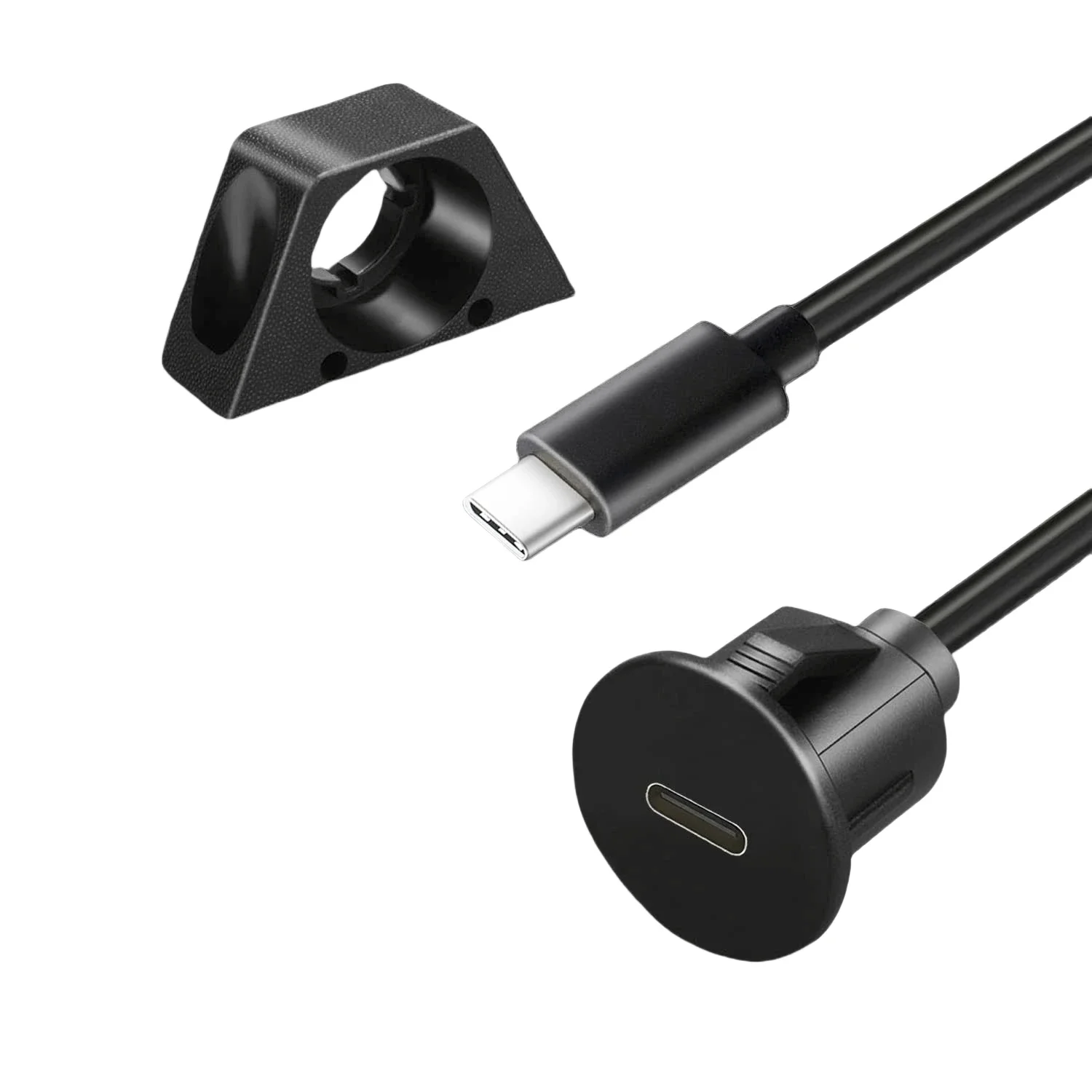 1-metrowy przedłużacz USB 2.0 3.0 typu C męski na żeński do montażu panelowego w samochodzie ciężarowym, łodzi, motocyklu, desce rozdzielczej — zdjęcie produktu 3