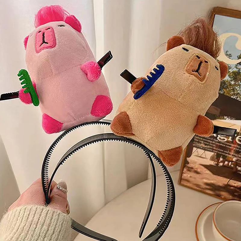 

Cartoon Funny Guinea Pig Headband Women's Cute Face Wash Plush Hair Band Hair Accessories Headwear