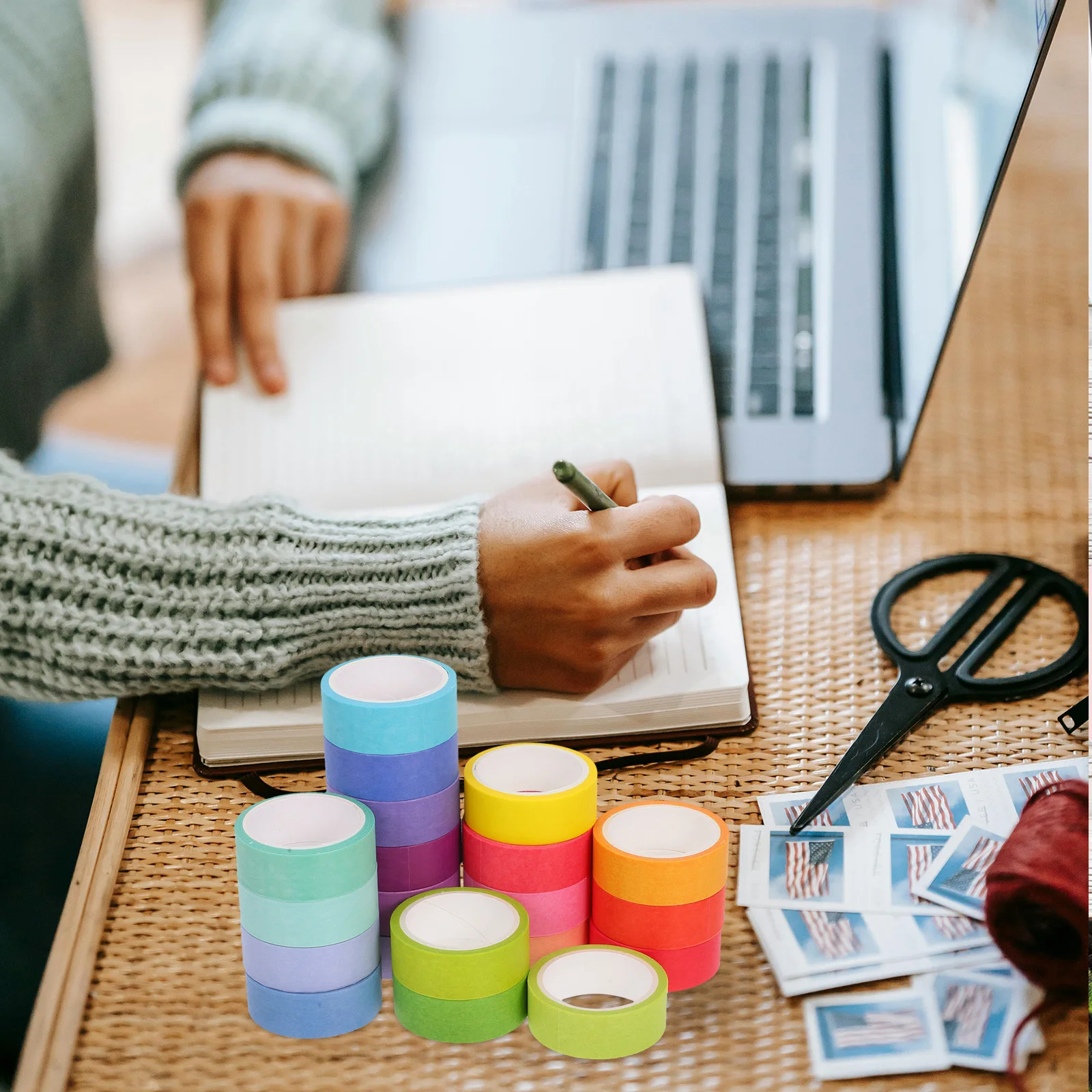 20 لفات من شريط اشي، مواد حرفية لاصقة بالجملة لتغليف الهدايا، عطلة عيد الميلاد، مشاريع ذاتية الصنع، شريط كتاب رفيع للمخططين