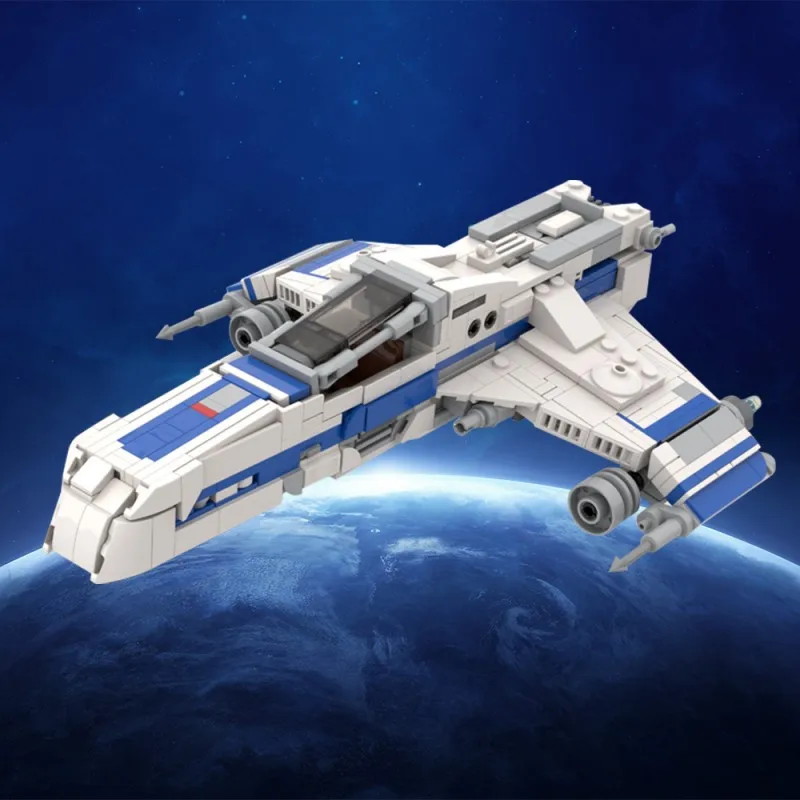 

589PCS Space War MOC E WING Starfighter 1:41 Scale Model New Republic Escort Transport Fighter Building Blocks Toys Kids Gifts