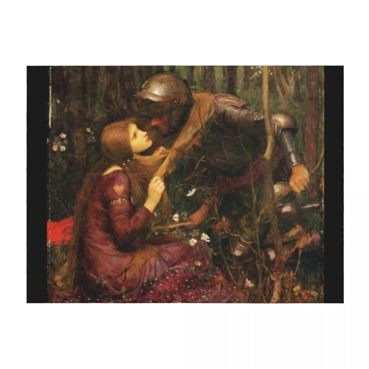 

La Belle Dame sans Mercy - John William Waterhouse Throw Blanket Flannel blankets and throws Flannels bed plaid Blankets
