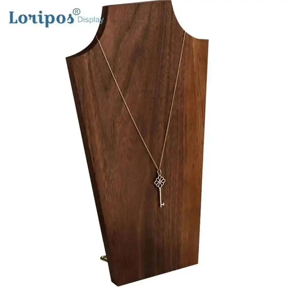 Black Walnut Wood Simple Necklace Rack For Display Props Earring Holder Necklace Rack Earring Tray Stand Finger Ring Holder