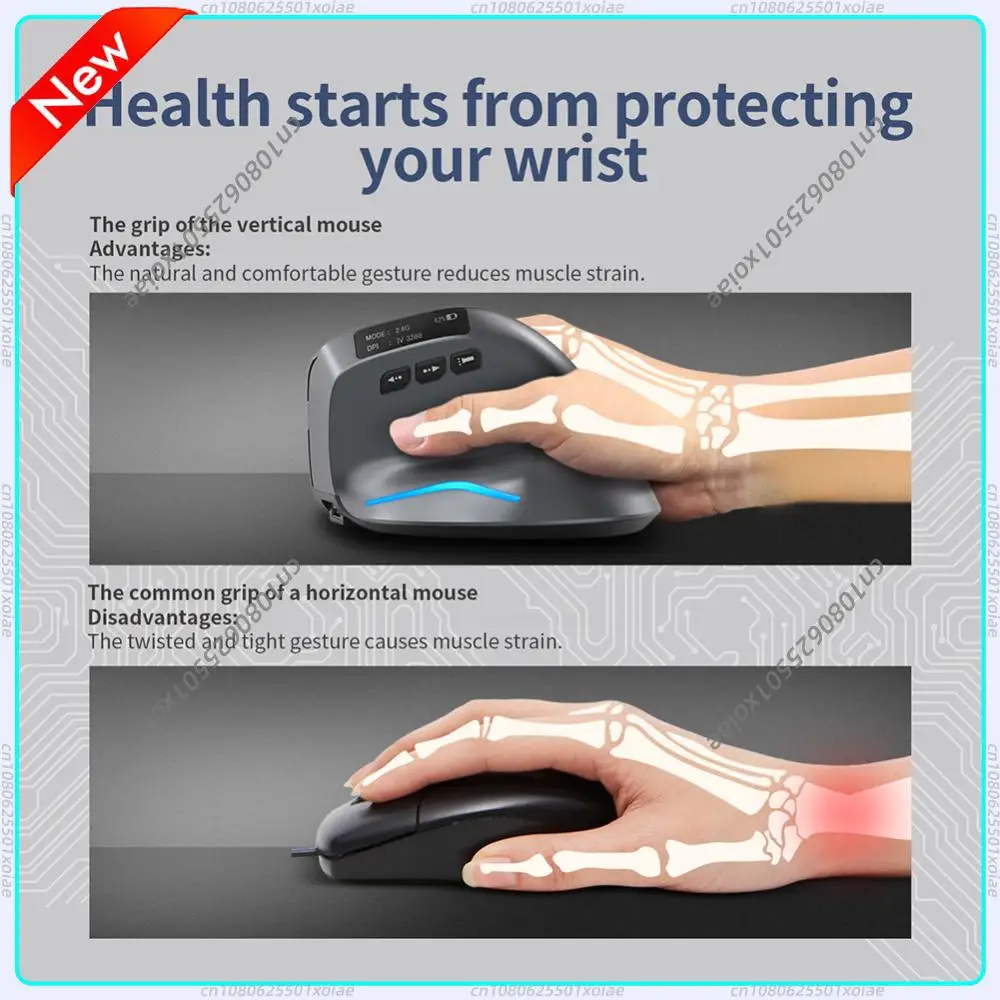 F-26C Ergonomic Vertical Mouse 8 Buttons 3200DPI 2.4G Wireless Wireless Gaming Mice USB Optical Mouse Gamer Mause for PC Laptop