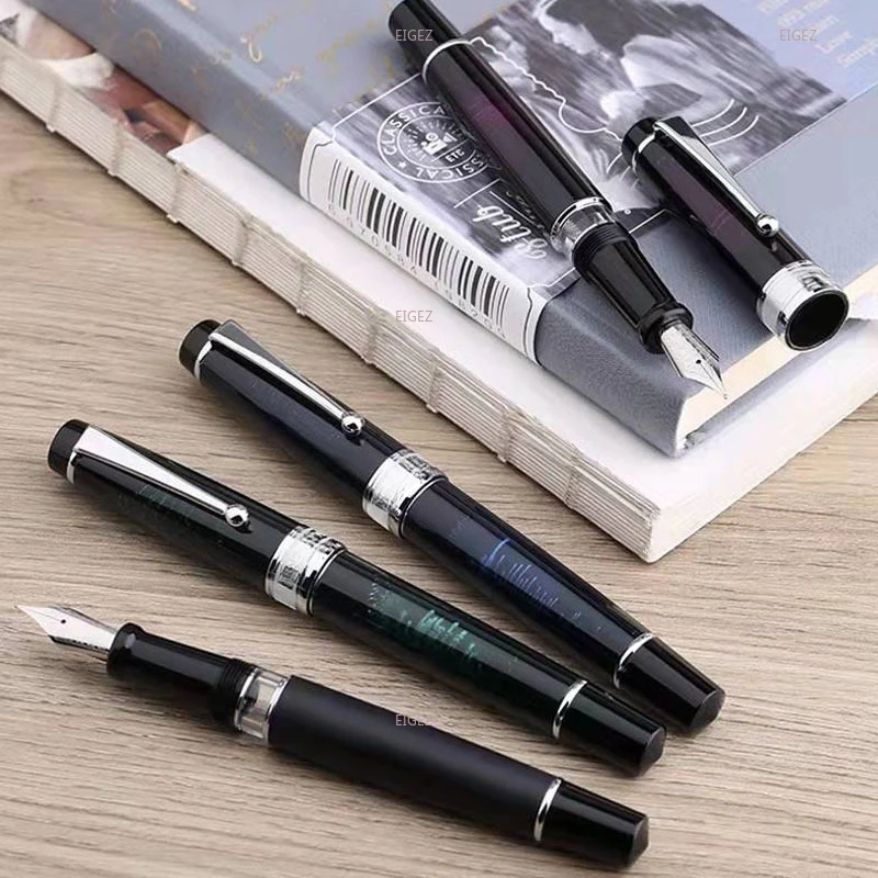 Metal Baking Paint Rod Differential Piston Fountain Pen, Big, Pointed Extra Fine, for Adult and Student Handwriting Practice Pen