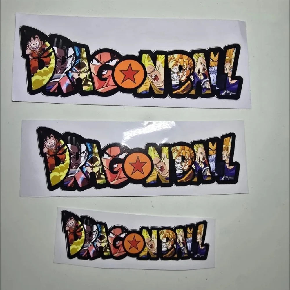 Autocollant réfléchissant Dragon Ball Creative English Logo pour voitures et motos électriques - Autocollant décoratif imperméable