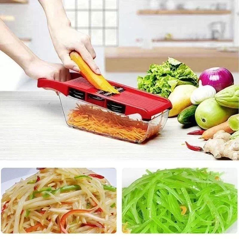 Cortador de Verduras Acero Rebanador, Pelador y Rallador Portátil - imagen 3